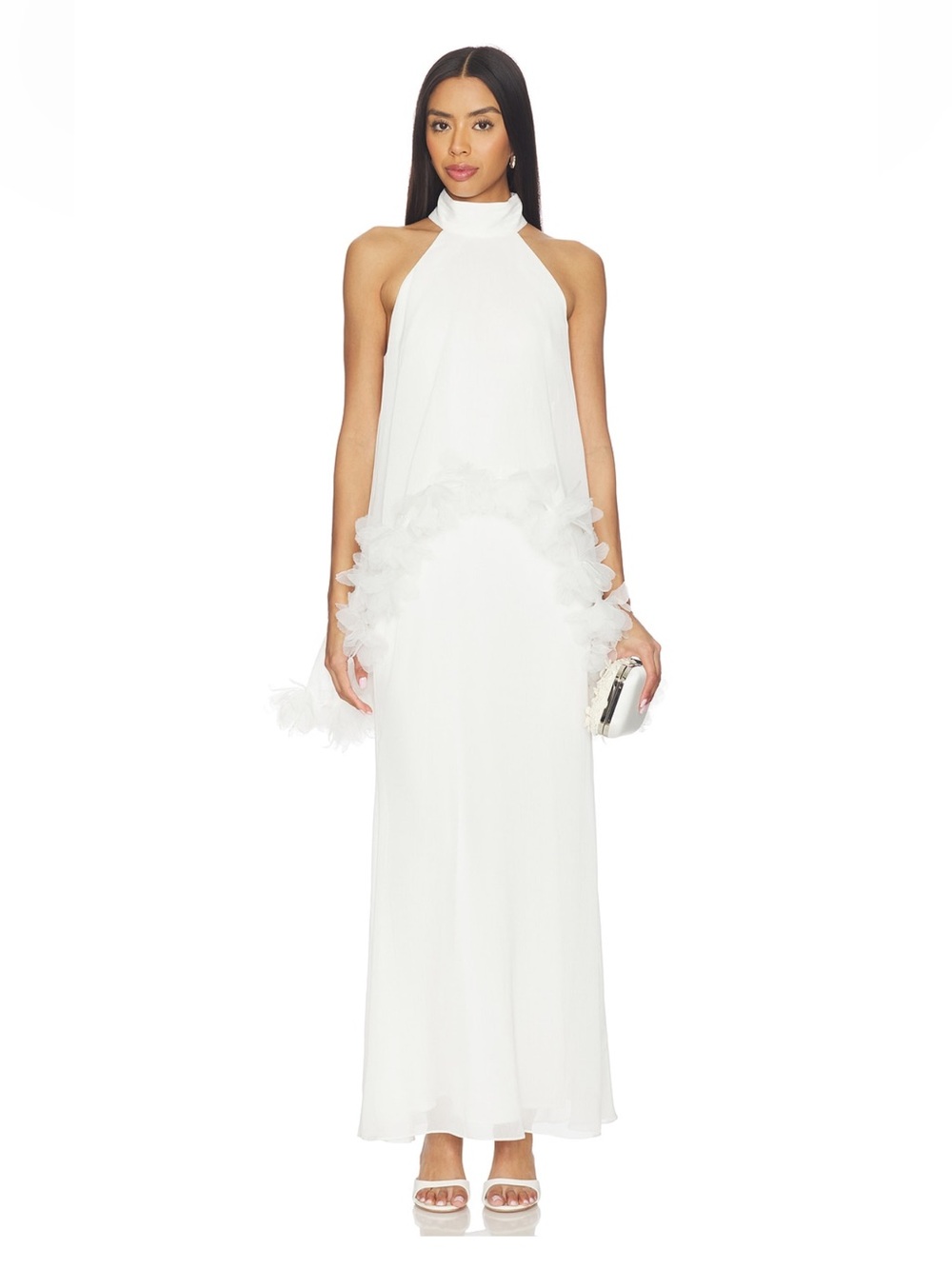 Elliatt Poppy White Halter Maxi Dress
